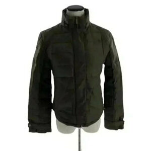 Calvin Klein Women's Olive Green Front & Side Zip Down Jacket Size Small